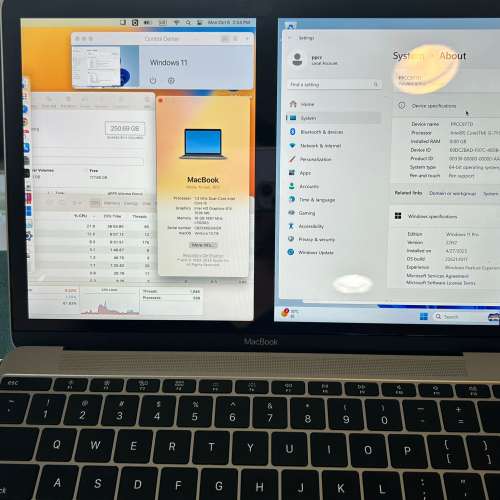 極罕有16GB RAM / Intel i5 / 265GB SSD / Macbook 12-inch 2017超輕超薄 / 灰色太空...