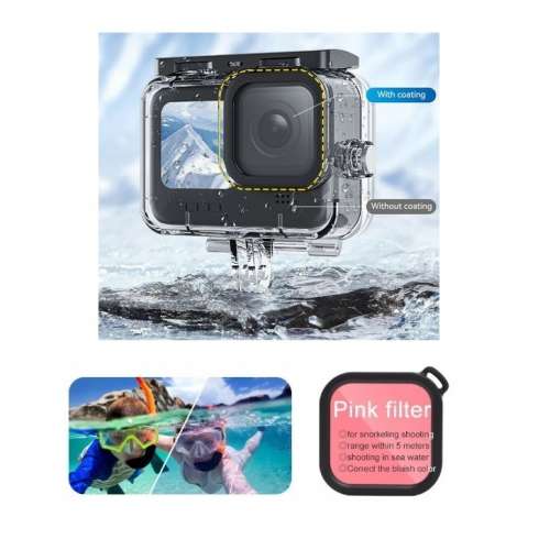 TELESIN Professional 45M Waterproof Housing Case With Lens Filter For GoPro13