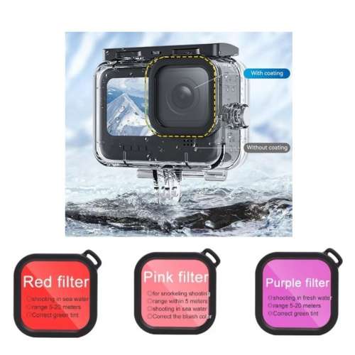 TELESIN Professional 45M Waterproof Housing Case With Lens Filter For GoPro13