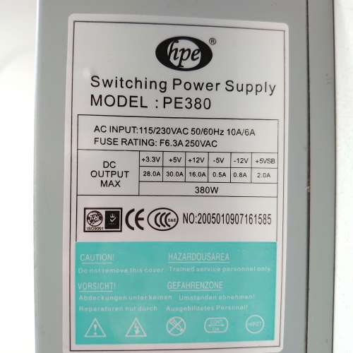 電腦火牛 380W hpe PE380 Switching Power Supply