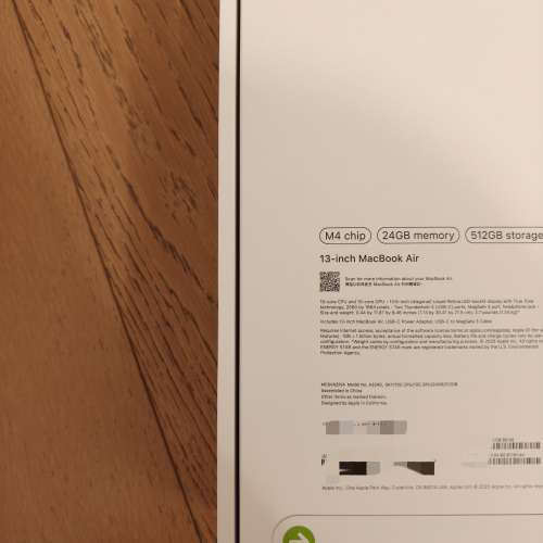 未開封 10月買 Apple MacBook air m4 24+512