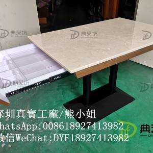 訂製抽屜儲物櫃餐枱，訂造不鏽鋼封邊大理石檯面餐廳細枱.石枱木枱定做,專業訂造雲石...