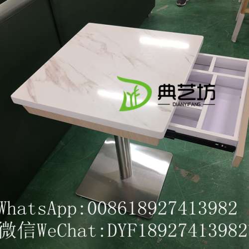 訂製抽屜儲物櫃餐枱，訂造不鏽鋼封邊大理石檯面餐廳細枱.石枱木枱定做,專業訂造雲石...