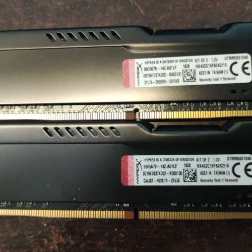 Kingston DDR4 3200 8Gx2 Desktop Ram 共16GB