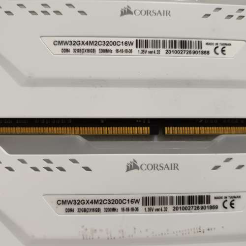 (4條16G)2套白色32G Kit - Corsair Vengeance RGB PRO 32GB (2 x 16GB) DDR4 3200