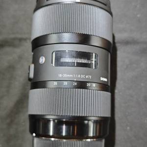sigma 18-35/1.8 DC ART 18mm 35mm 適馬 18 35 for canon EF 佳能 冇盒冇單冇證冇罩...