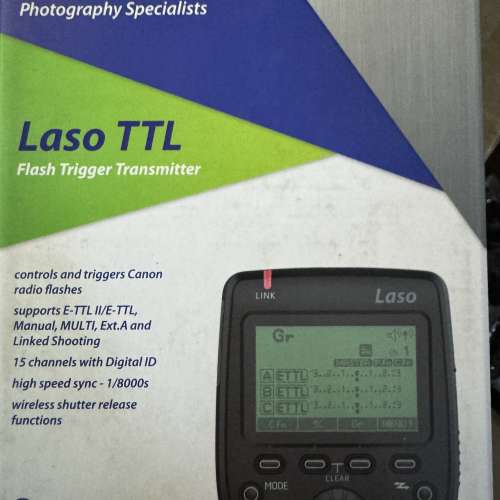 全新未使用 phottix Laso TTL 引閃器 發射及接收器  一套