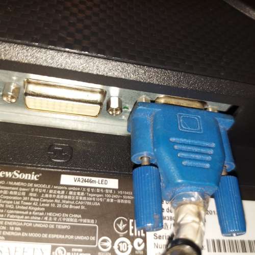 屯門良景輕鐵站交收 Viewsonic 24" 內置喇叭 VA2446m-LED 可送DVI TO HDMI轉插