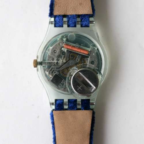 絕版 Vintage Swatch Ladies Leather Strap 女裝 絲紡布面 真皮表帶 復古 少有珍藏
