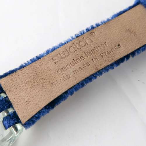 絕版 Vintage Swatch Ladies Leather Strap 女裝 絲紡布面 真皮表帶 復古 少有珍藏