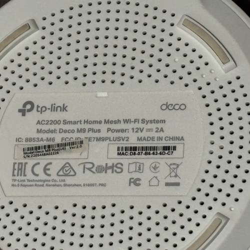 90%新 TP-Link AC2200 Deco M9 Plus 完整智慧家庭Mesh Wi-Fi系統