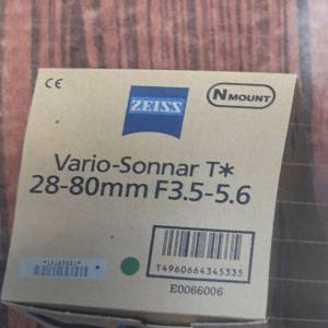 全新 Contax Carl Zeiss N Sonnar T* 28-80mm f/3.5-5.6 Lens ( 連全新紙盒 )