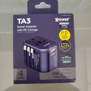 全新Xpower TA3 20W PD充電旅行充電轉插