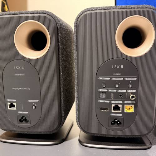 KEF LSXII with P1 Desk Pad