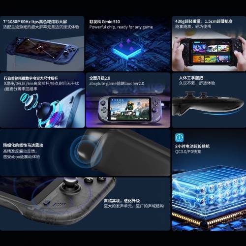 Abxylute One Pro串流云遊戲掌機遊戲機🎮 黑色 4GB+64GB