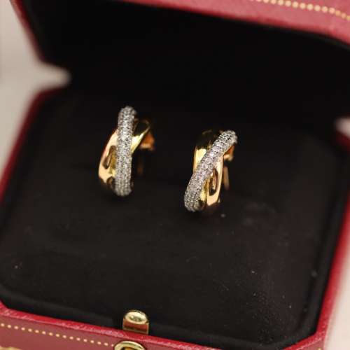 Cartier 卡地亚trinity系列三色金三环耳扣