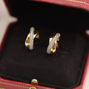 Cartier 卡地亚trinity系列三色金三环耳扣