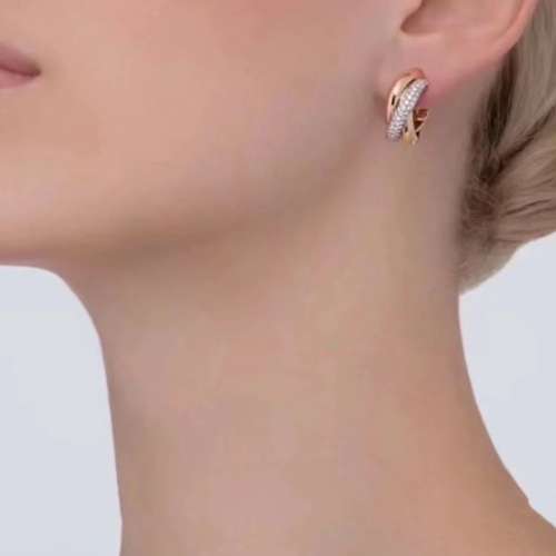 Cartier 卡地亚trinity系列三色金三环耳扣