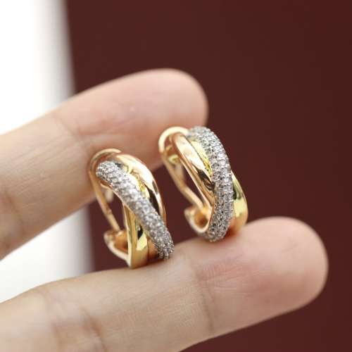 Cartier 卡地亚trinity系列三色金三环耳扣