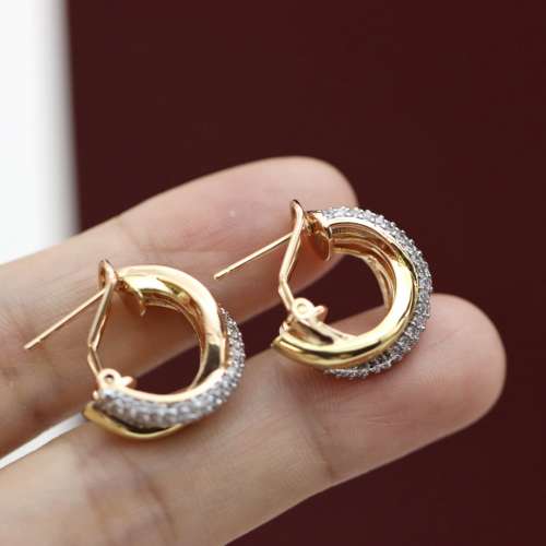 Cartier 卡地亚trinity系列三色金三环耳扣