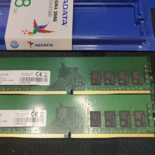 A-Data  DDR4 2666 8Gx2 Desktop Ram 共16GB