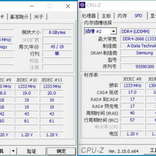 A-Data  DDR4 2666 8Gx2 Desktop Ram 共16GB