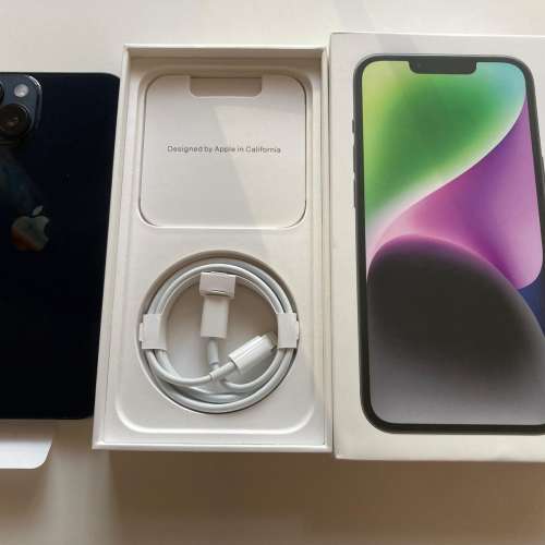 全新 黑 iPhone 14 128gb 一年蘋果保養 what app 6497 6645