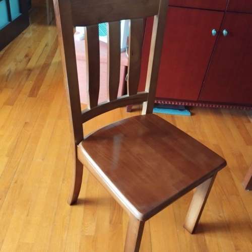 實木餐椅2張