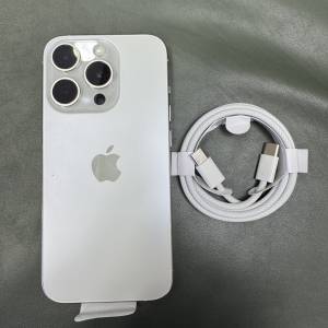 全新未用過 iPhone 15 Pro 256GB 白色 香港行貨 AppleCare+保養到2026年9月25日 電...