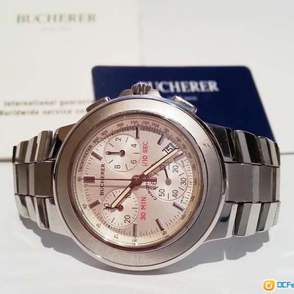 BUCHERER 寶齊萊1/10s chronograph WATCH 三針 電子 手錶