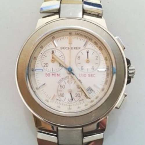 BUCHERER 寶齊萊1/10s chronograph WATCH 三針 電子 手錶
