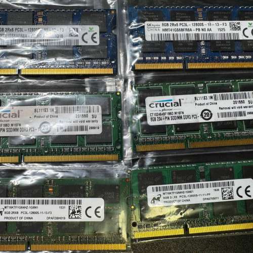 DDR3L NOTEBOOK RAM  8GB hynix micron crucial