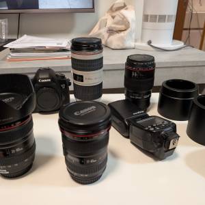 Canon 單反+4EF 紅圈鏡+閃光燈