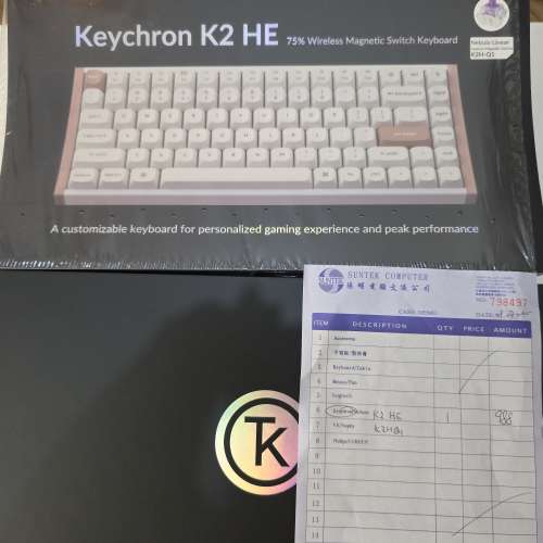 Kevchron K2 HE (K2H-01)無線磁軸鍵盤（特別版-木側 飾白鋁框）99%新