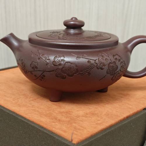 紫泥 半手工 三足鼎 紫砂壶 135cc 茶壺