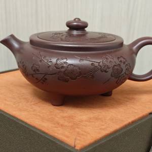 紫泥 半手工 三足鼎 紫砂壶 135cc 茶壺