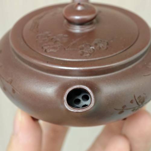 紫泥 半手工 三足鼎 紫砂壶 135cc 茶壺