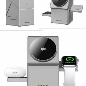 MAXCO Geometry Qi2 三合一磁吸無線充電支架 MW11