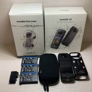 [觀塘實體店] 二手 Insta360 X4 (共3電+閃傳伴侶+全隱形潛水殼+控溫握套) 行貨 *S7...