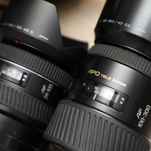 Minolta AF 24-105mm + 100-300mm APO for Sony A900 A99 A7 A9