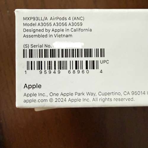 全新Airpods 4 ANC 有Applecare