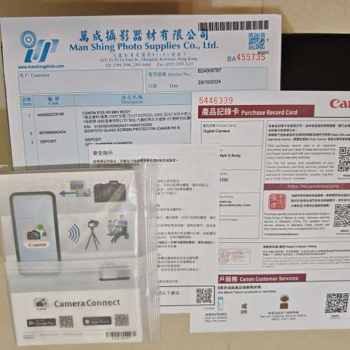 Canon EOS R5 Mark II , 行貨20-10-2024購0首 99%新 保證100％正常有盒有單有保用證...