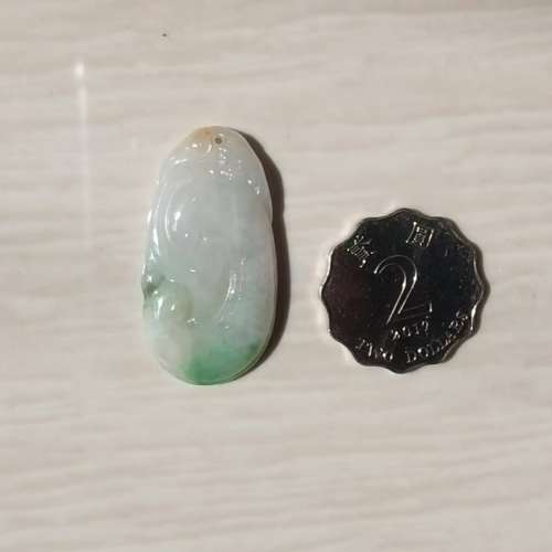 正品A货翡翠阳绿如意吊坠