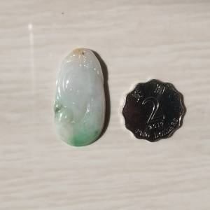 正品A货翡翠阳绿如意吊坠