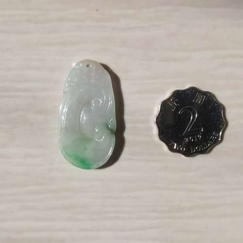 正品A货翡翠阳绿如意吊坠