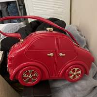 紅色車型手袋連長背鏈