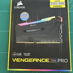 Corsair Vengeance RGB PRO DDR4 3600 64GB Kit (2x32GB) (CMW64GX4M2D3600C18)
