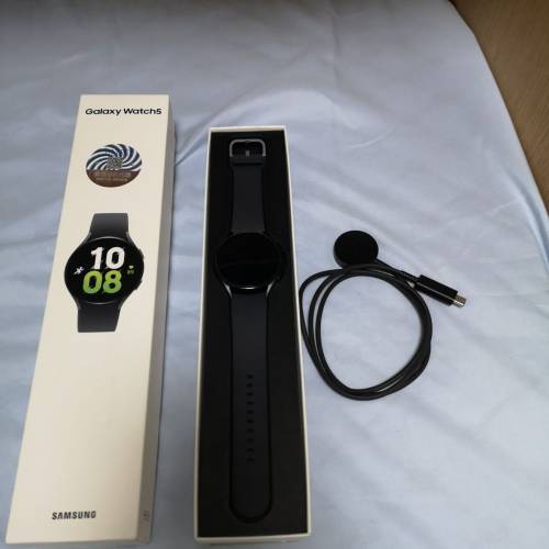 99%新 原裝Samsung watch 5黑色錶帶