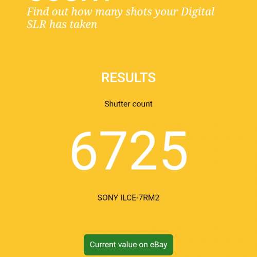 Sony A7R II A7R2 淨機身  (ILCE-7RM2 Body) - 95% New，快門次數 SC 6725 次