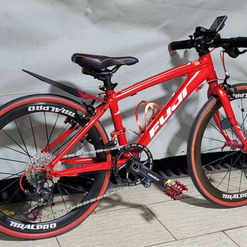 FUJI ACE 451 絕版紅色全改單車 合110cm-130cm高小朋友 已清洗傳動及加鏈油和調波，...